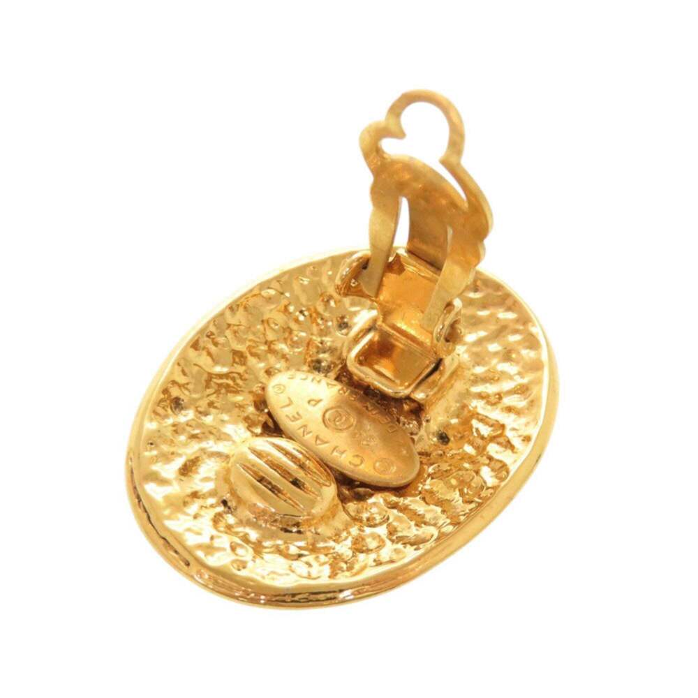CHANEL Authentic Vintage Gold Logo Earrings - Picture 6 of 10